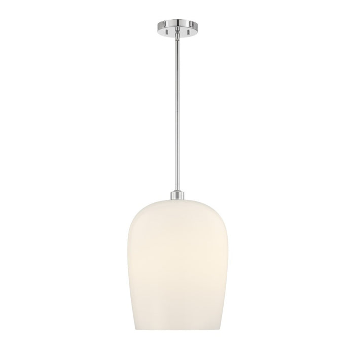 Savoy House Livingston 1 Lt Pendant, Chrome/White Opal, Chrome - 7-7209-1-11