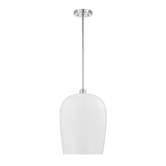 Savoy House Livingston 1 Lt Pendant, Chrome/White Opal, Chrome