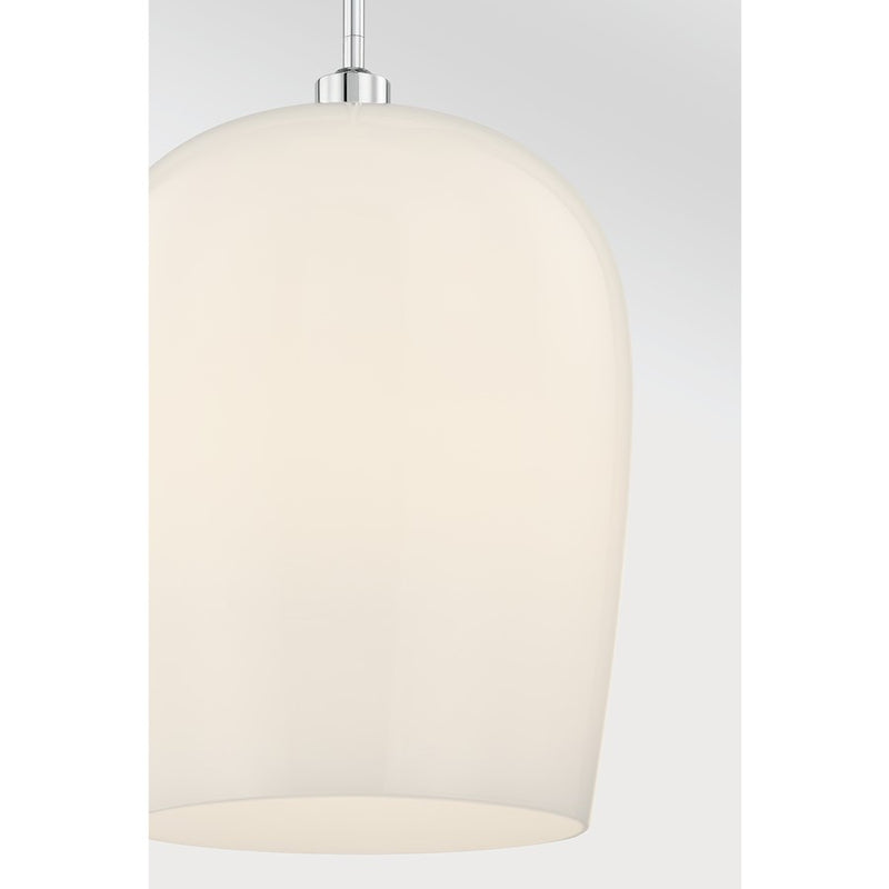 Savoy House Livingston 1 Lt Pendant, Chrome/White Opal, Chrome