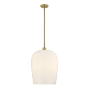 Savoy House Livingston 1 Lt Pendant, White Opal, Warm Brass - 7-7209-1-322