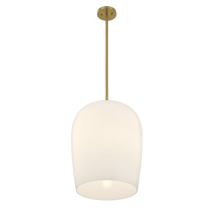 Savoy House Livingston 1 Lt Pendant, White Opal, Warm Brass