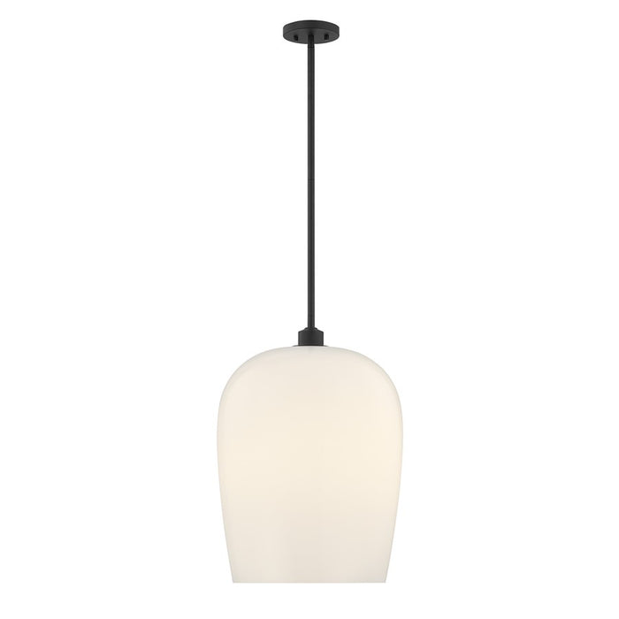 Savoy House Livingston 1 Lt Pendant, White Opal, Matte Black - 7-7209-1-89