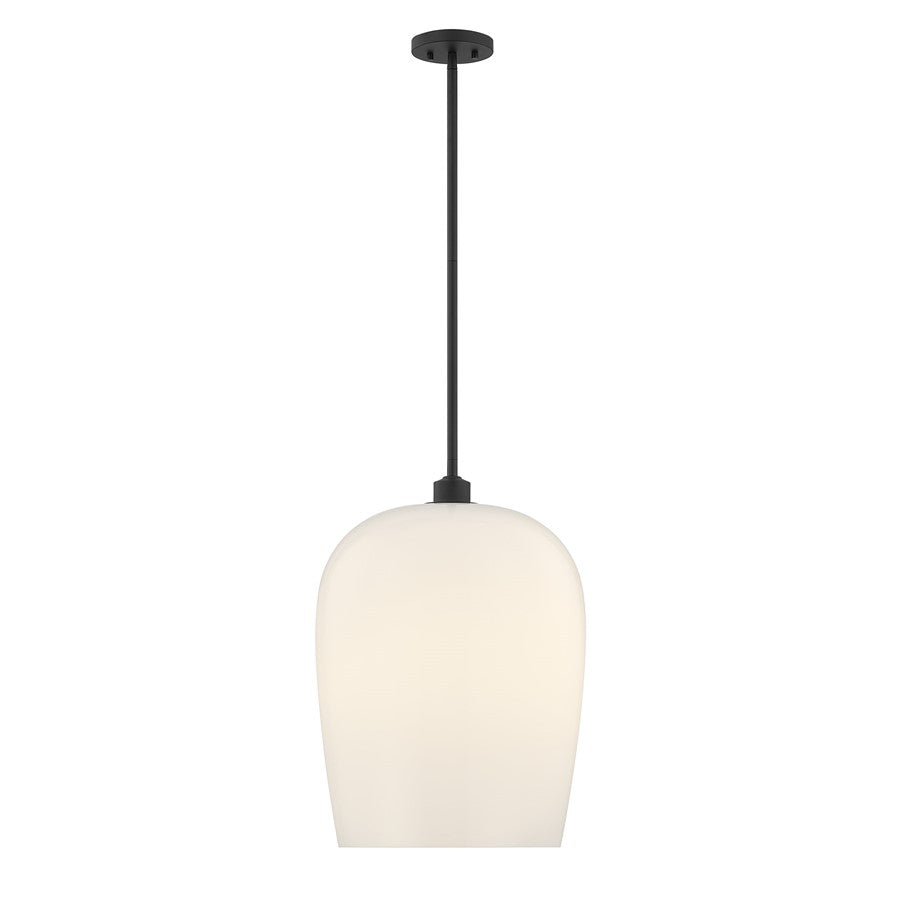 Savoy House Livingston 1 Lt Pendant, White Opal, Matte Black - 7-7209-1-89