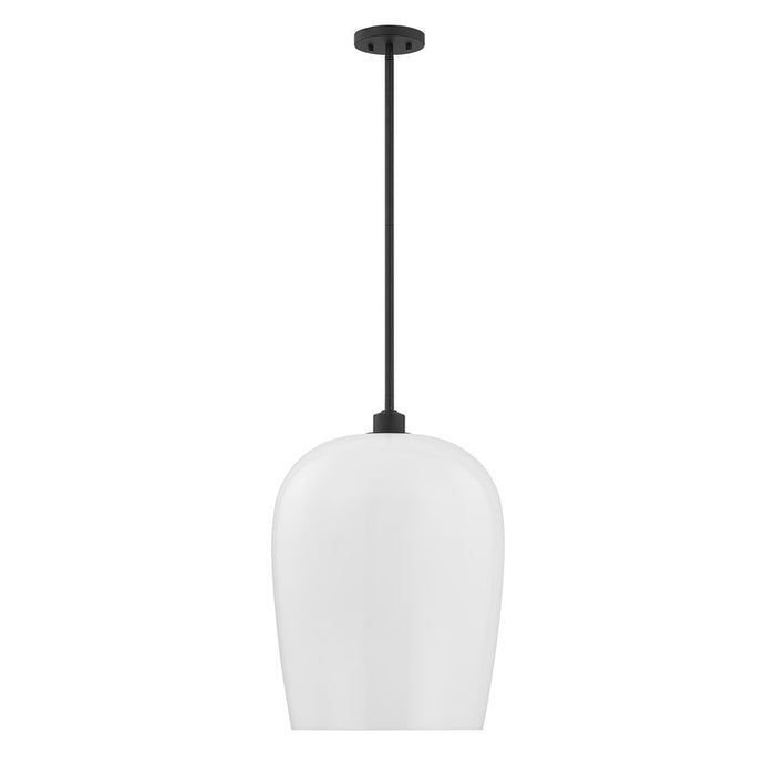 Savoy House Livingston 1 Lt Pendant, White Opal, Matte Black