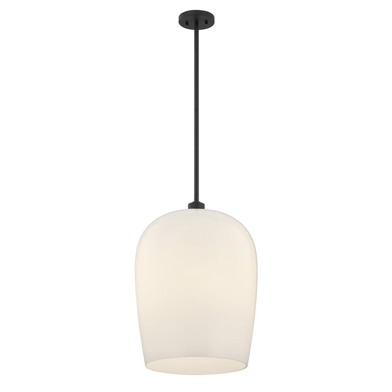 Savoy House Livingston 1 Lt Pendant, White Opal, Matte Black