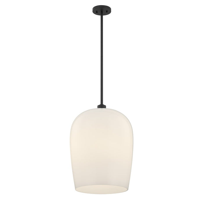 Savoy House Livingston 1 Lt Pendant, White Opal, Matte Black