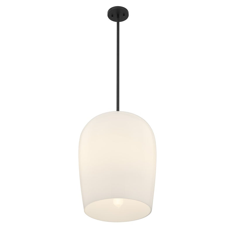 Savoy House Livingston 1 Lt Pendant, White Opal, Matte Black