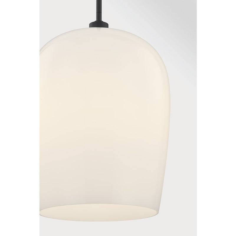 Savoy House Livingston 1 Lt Pendant, White Opal, Matte Black