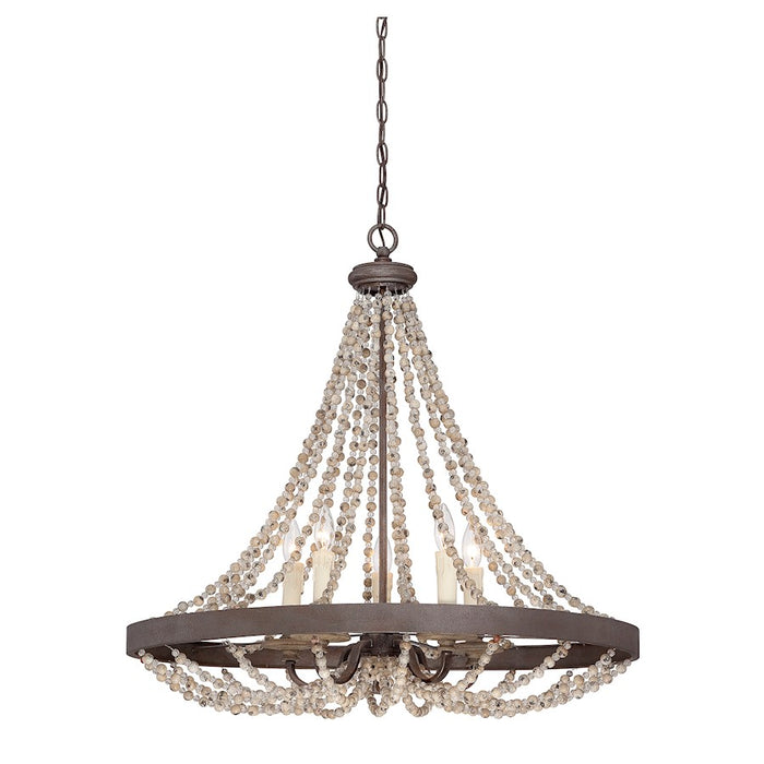 Savoy House Mallory 5-Light Pendant, Fossil Stone - 7-7406-5-39