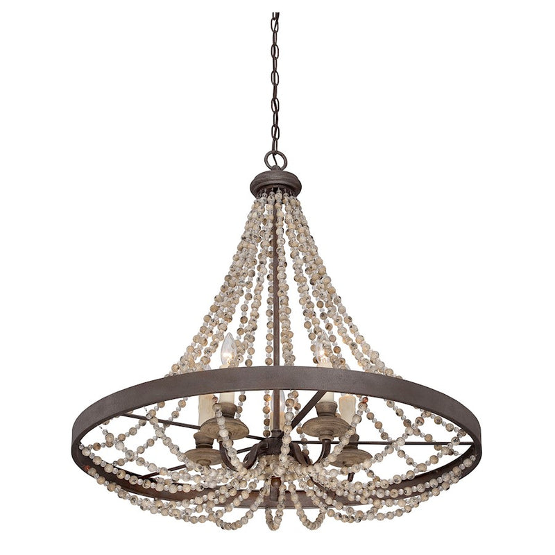 Savoy House Mallory 5-Light Pendant, Fossil Stone