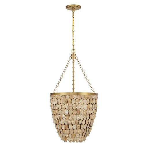 Savoy House Catalan 4 Light Pendant, Warm Brass