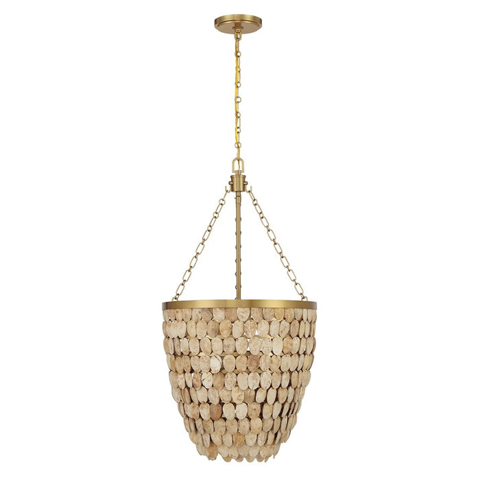 Savoy House Catalan 4 Light Pendant, Warm Brass