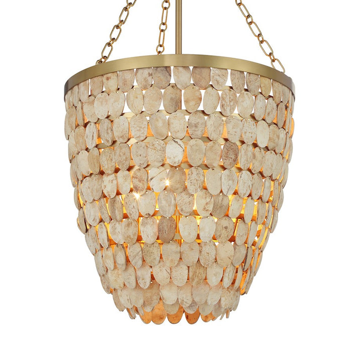 Savoy House Catalan 4 Light Pendant, Warm Brass