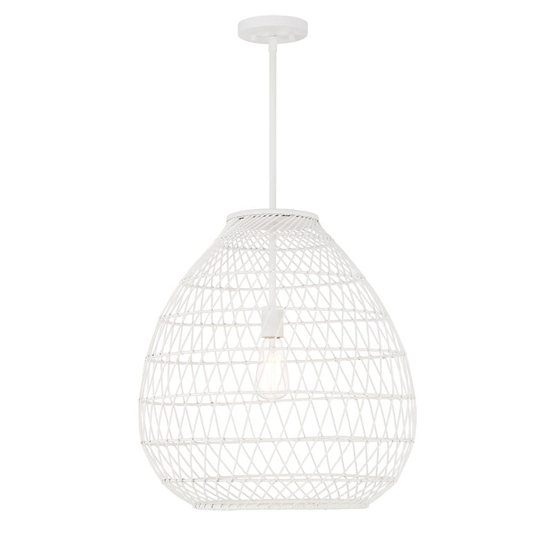 Savoy House Maya 1-Light Pendant, Bisque White