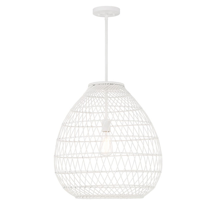 Savoy House Maya 1-Light Pendant, Bisque White