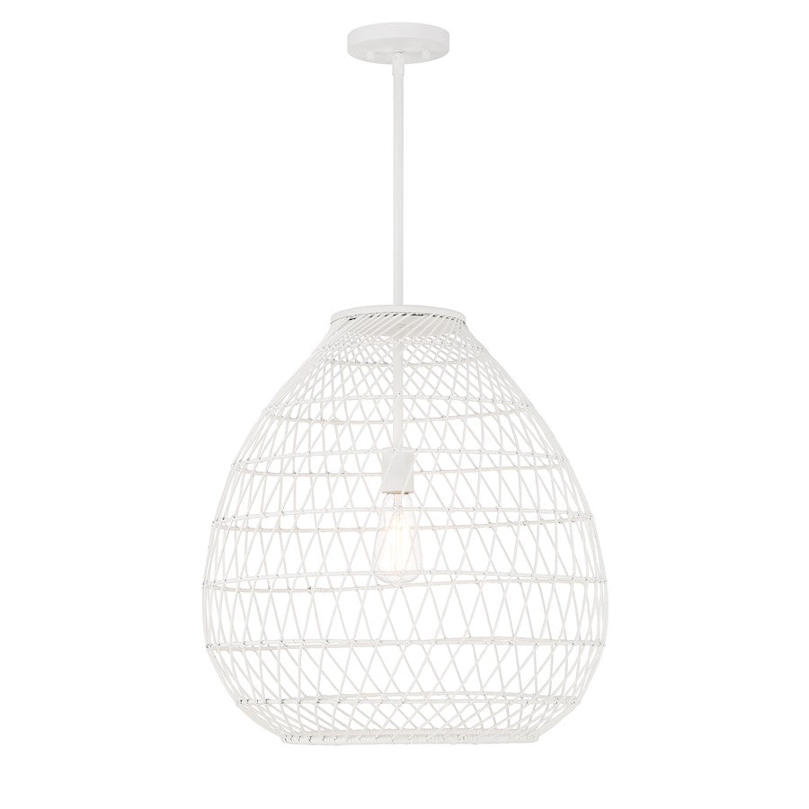 Savoy House Maya 1-Light Pendant, Bisque White