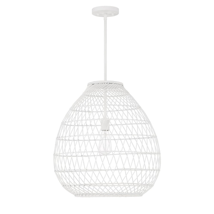 Savoy House Maya 1-Light Pendant, Bisque White