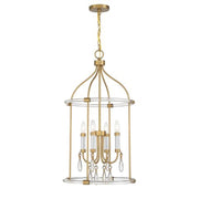 Savoy House Mayfair 4 Light Pendant, Brass/Chrome/Clear Acrylic - 7-7714-4-195