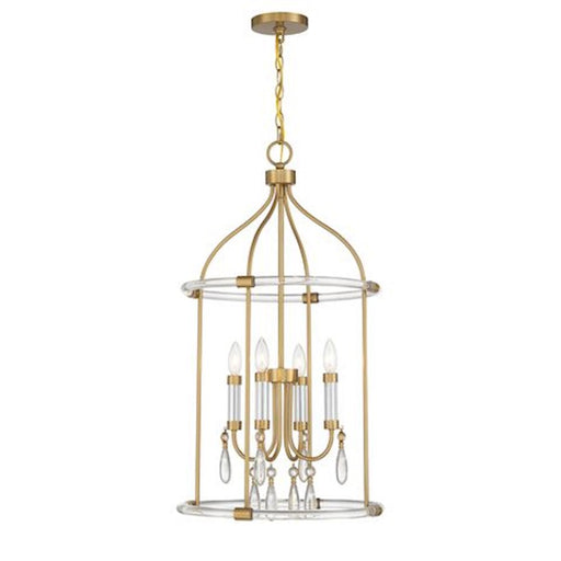 Savoy House Mayfair 4-Light Pendant, Warm Brass/Chrome - 7-7714-4-195