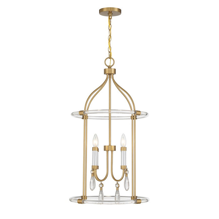 Savoy House Mayfair 4-Light Pendant, Warm Brass/Chrome