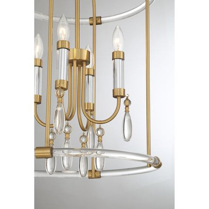 Savoy House Mayfair 4-Light Pendant, Warm Brass/Chrome