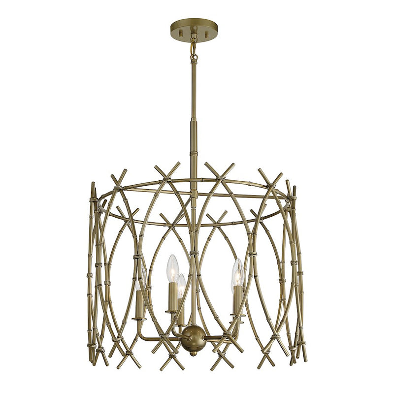 Savoy House Cornwall 5 Light Pendant, New Burnished Brass