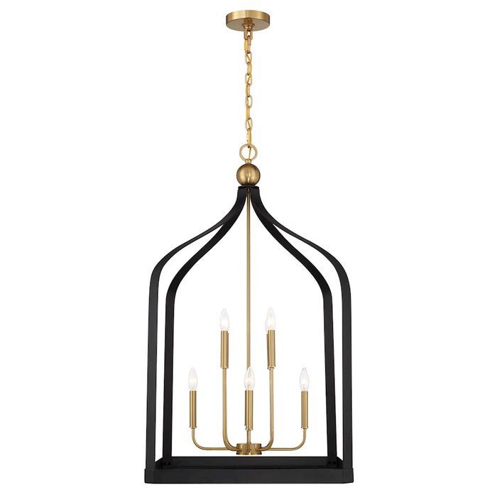 Savoy House Sheffield 8Lt Pendant, Black/Brass