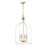Savoy House Sheffield 4-Light Pendant, White/Warm Brass Accents