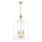 Savoy House Sheffield 4-Light Pendant, White/Warm Brass Accents