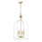 Savoy House Sheffield 4-Light Pendant, White/Warm Brass Accents