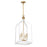 Savoy House Sheffield 4-Light Pendant, White/Warm Brass Accents