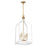 Savoy House Sheffield 4-Light Pendant, White/Warm Brass Accents