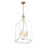 Savoy House Sheffield 4-Light Pendant, White/Warm Brass Accents