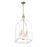 Savoy House Sheffield 4-Light Pendant, White/Warm Brass Accents