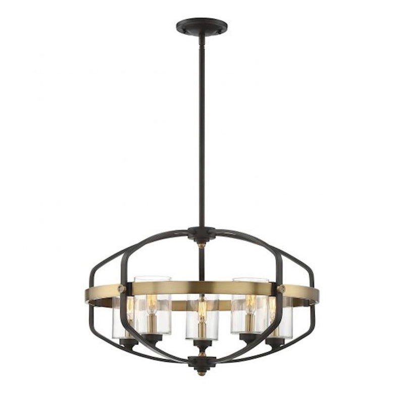 Savoy House Kirkland 5-Light Pendant, English Bronze/Warm Brass