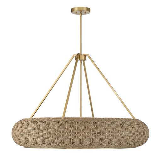 Savoy House Gaia 6 Lt Pendant, Woven, Warm Brass