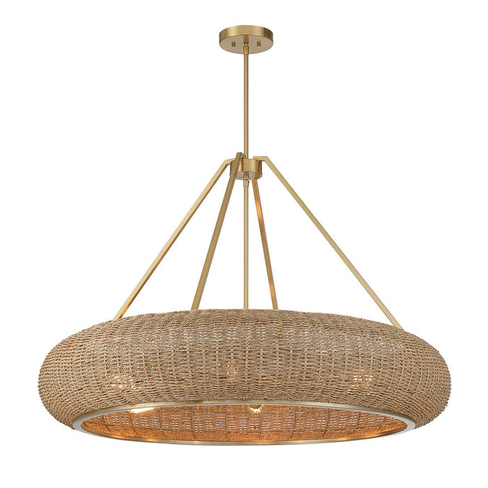 Savoy House Gaia 6 Lt Pendant, Woven, Warm Brass