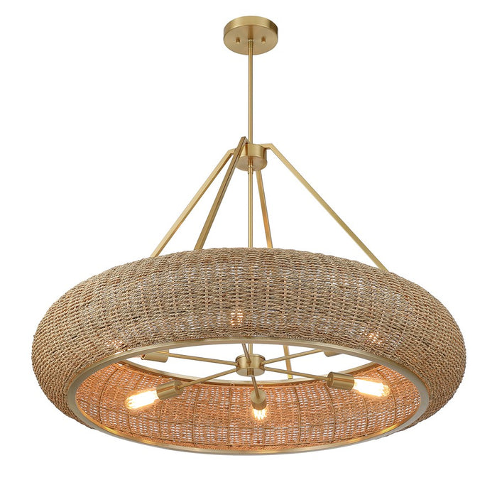Savoy House Gaia 6 Lt Pendant, Woven, Warm Brass
