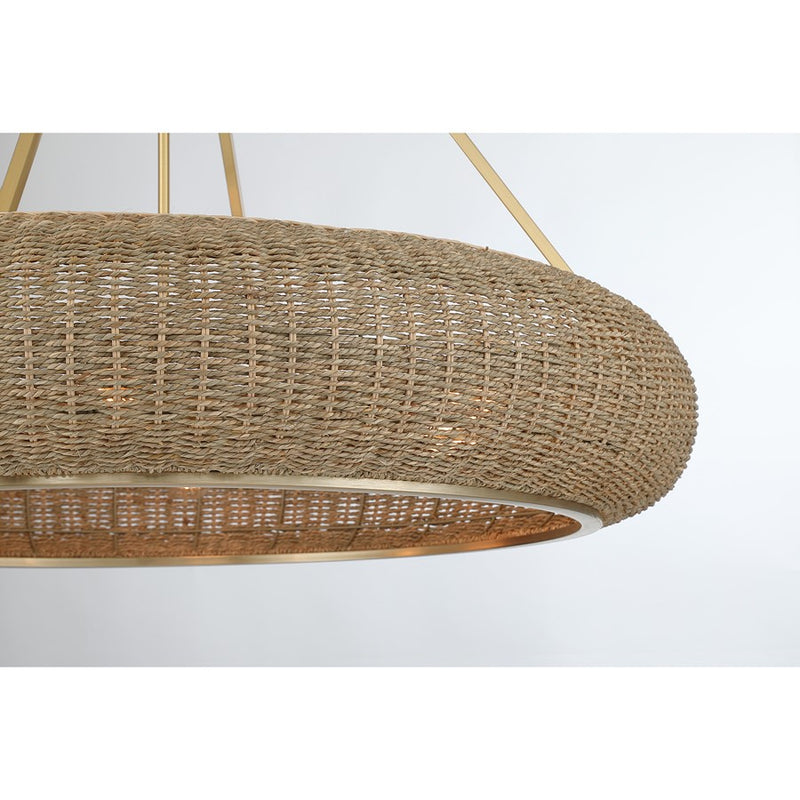 Savoy House Gaia 6 Lt Pendant, Woven, Warm Brass