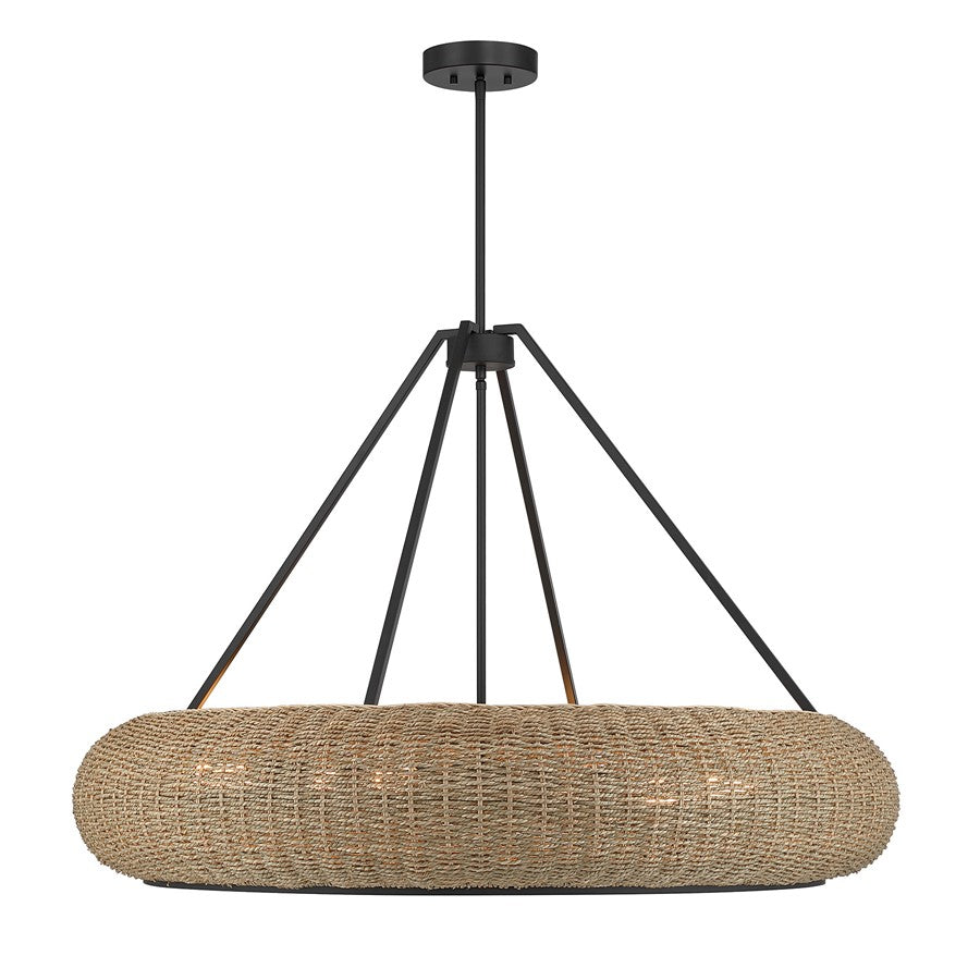 Savoy House Gaia 6 Lt Pendant, Woven, Matte Black - 7-8301-6-89