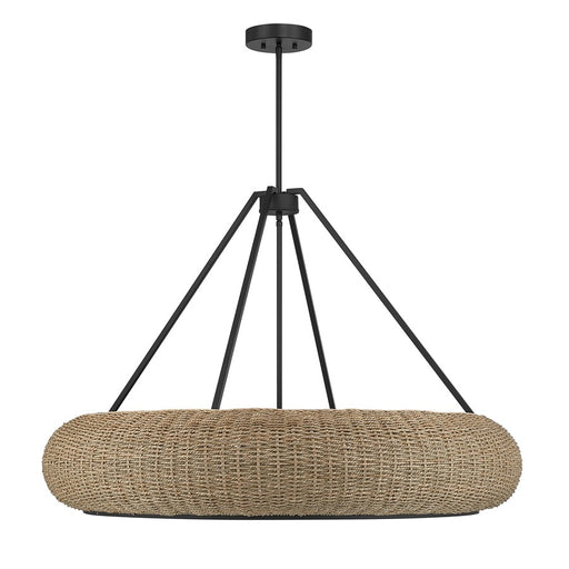 Savoy House Gaia 6 Lt Pendant, Woven, Matte Black