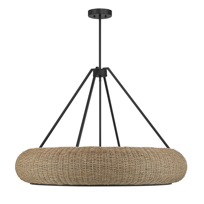 Savoy House Gaia 6 Lt Pendant, Woven, Matte Black