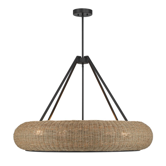 Savoy House Gaia 6 Lt Pendant, Woven, Matte Black