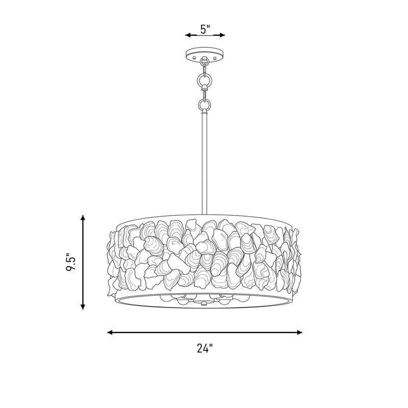 Savoy House Leanne 4 Lt Pendant, Chandon