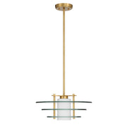Savoy House Newell 1 Light Pendant, Warm Brass/Clear/White Opal - 7-8604-1-322