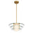 Savoy House Newell 1 Light Pendant, Warm Brass/Clear/White Opal