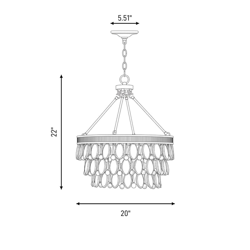 Savoy House Windham 4-Light Pendant, Warm Brass