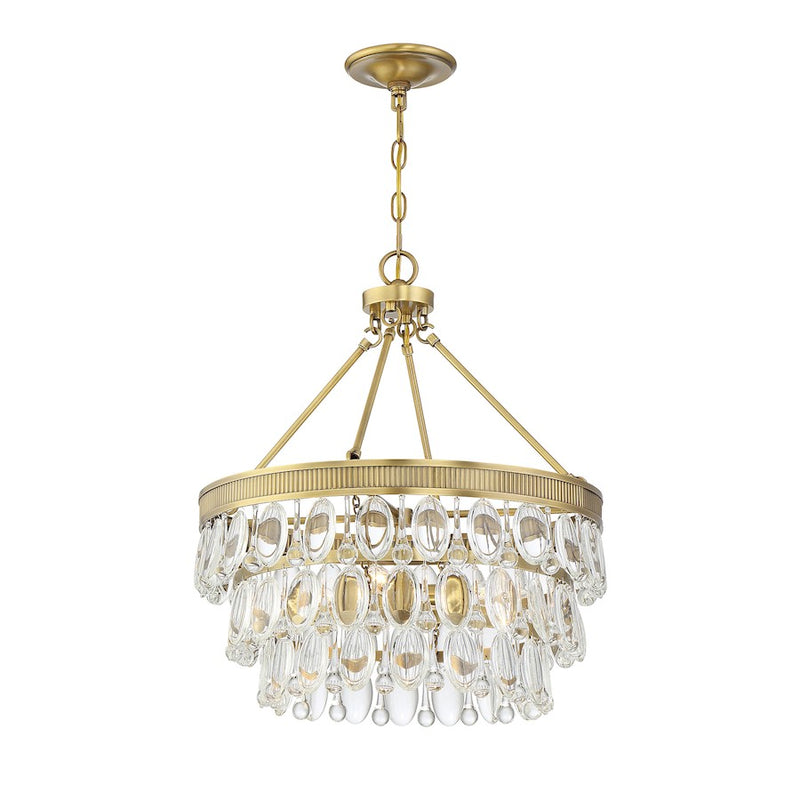Savoy House Windham 4-Light Pendant, Warm Brass
