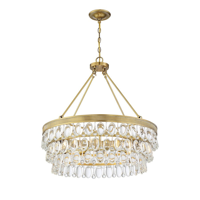 Savoy House Windham 6-Light Pendant, Warm Brass