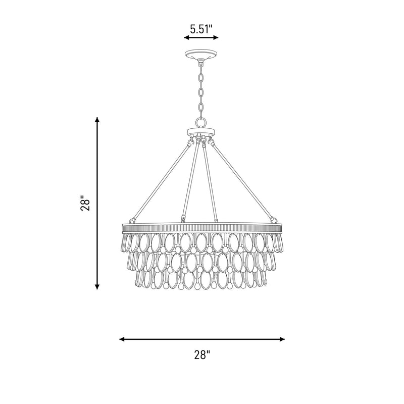 Savoy House Windham 6-Light Pendant, Warm Brass